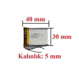 Lityum Polimer Pil 3.7V 590 Mah