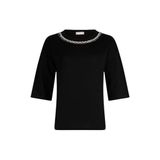 Liu Jo Kadın Bisiklet Yaka T-Shirt, Siyah, Motif Detaylı, XS