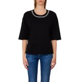 Liu Jo Kadın Bisiklet Yaka T-Shirt, Siyah, S Beden