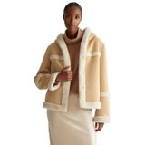LIU.JO Kadın Kahverengi Oversize Uzun Kollu Mont, XL