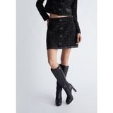 Liu Jo Kadın Mini Boy Desenli Günlük Kullanım Siyah Etek WF3135T3597-A4080 - 38