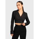 Liu Jo Kadın Uzun Kollu V Yaka Crop Boy Siyah Ceket UF3075D4836-88000 - 40