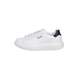 Liu Jo Scarpa Uomo Spor Ayakkabı Big 01 in Pelle Bianco/blu US24LJ01 7B4027PX474S1018, Beyaz, siyah, 42 EU