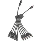 LiuBaiWuQuStars Güneş Paneli Konnektörü, 4 ila 1 Bölücü, 1000V, 4 Yollu Paralel, 12/10 AWG, Uzunluk: 50,5 cm (1 Çift