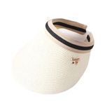 liushop Güneş Şapkaları Kadın Güneş Şapkaları El Yapımı Hasır Siperlikli Şapkalar Ebeveyn-Çocuk Yazlık Şapka Boş Üst Boho Plaj Şapkası (Renk: Süt beyaz, Beden: Yetişkin)
