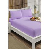 LIV CALISTA 120x200 Lastikli Çarşaf Takımı Pamuklu Ranforce Nevresim Kumaşı Tek Kişilik 30 Cm Kenar Lila