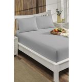 LIV CALISTA 200x200 Lastikli Çarşaf Takımı Pamuklu Ranforce Nevresim Kumaşı Battal Boy 30 Cm Kenar Gri