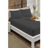 LIV CALISTA 90x190 Lastikli Çarşaf Takımı Pamuklu Ranforce Nevresim Kumaşı Tek Kişilik 30 Cm Kenar Antrasit