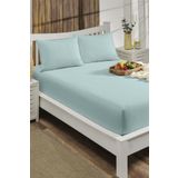 LIV CALISTA 90x190 Lastikli Çarşaf Takımı Pamuklu Ranforce Nevresim Kumaşı Tek Kişilik 30 Cm Kenar Mavi