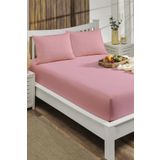 LIV CALISTA 90x190 Lastikli Çarşaf Takımı Pamuklu Ranforce Nevresim Kumaşı Tek Kişilik 30 Cm Kenar Pembe
