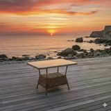 Liv Concept Antik Garden Cam Tablalı Rattan Bahçe Ve Balkon Sehpası