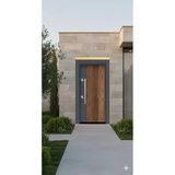 Liv Concept Liv Aksesuar Modern Antrasit & Ahşap Görünümlü Villa Çelik Kapı