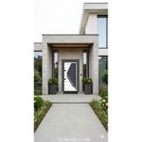 LİV Concept Liv Aksesuar Modern Antrasit Detaylı Beyaz Villa Çelik Kapı