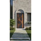 Liv Concept Liv Concept Modern Geometrik Desenli Antrasit & Ahşap Villa Çelik Kapı