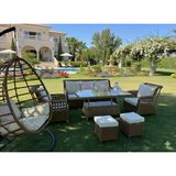 Liv Concept Mimoza Deluxe 7 Parça Rattan Villa Bahçe Takımı - Yemekli Oturma Seti