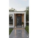 LİV Concept Modern Antrasit Lineer Detaylı Lüks Villa Çelik Kapı