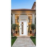 LİV Concept Modern Lüks Villa Çelik Kapı - Beyaz Gövde Dikey Ahşap Ve Siyah Panel Detaylı (pervazdan Pervaza 110x210 Cm)