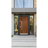 Liv Concept Modern Villa Serisi - Antrasit Çerçeveli Ahşap Desenli Çelik Kapı