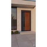 Liv Concept Modern Villa Tipi Antrasit & Ahşap Görünümlü Çelik Kapı