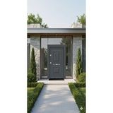 LİV Concept Premium Antrasit Villa Serisi – Modern Kabartma Desenli Çelik Kapı