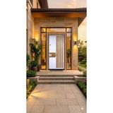 LİV Concept Prestij Villa Serisi: 110x210 Cm Modern Beyaz - Dikey Ahşap Tasarımlı Lüks Çelik Kapı