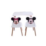 LİVA AHŞAP Çocuk Aktivite 1 Masa 2 Sandalye Takımı 4-12 Yaş Mickey Mouse Ve Minnie Mouse