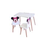 LİVA AHŞAP Çocuk Aktivite 1 Masa 2 Sandalye Takımı 4-12 Yaş Minnie Mouse