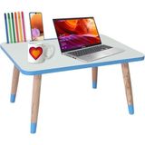 Liva Ahşap Laptop Tablet Bilgisyar ve Kahvaltı Sehpası Çalışma Masası - 59x43cm - Mavi