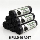 Liva Ambalaj Battal Boy Sızdırmaz Endüstriyel Çöp Poşeti 72X95 cm 6 Rulo 60 Adet - 300gr Ekstra Dayanıklı - 72 x 95 cm