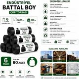 Liva Ambalaj Battal Boy Sızdırmaz Endüstriyel Çöp Poşeti 75X90 cm 6 Rulo 60 Adet - 300gr Ekstra Dayanıklı - 72 x 95 cm