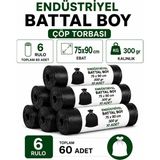 Liva Ambalaj Battal Boy Sızdırmaz Endüstriyel Çöp Poşeti 75X90 cm 6 Rulo 60 Adet - 300gr Ekstra Dayanıklı - 75 x 90 cm