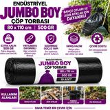 Liva Ambalaj Endüstriyel Jumbo Boy Çöp Torbası 80X110 cm 500 gr Extra Kalın Bahçe Atıkları Ağır Atık Çöp Poşeti 200 Adet - 80 x 110 cm