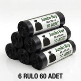 Liva Ambalaj Jumbo Boy Endüstriyel Çöp Poşeti Torbası 80X110 cm 6 Rulo 60 Adet - 400g Ağır Hizmet Tipi Kalın Torba - 80 x 110 cm