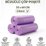 Liva Ambalaj Lavanta Kokulu Büzgülü Çöp Torbası Orta Boy 55X60 cm 30 Adet - Sızdırmaz ve Dayanıklı - 65 x 70 cm