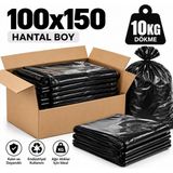 Liva Ambalaj Siyah Çöp Torbası 100X150 cm Hantal Boy 10 kg Dökme Kalın Çöp Poşeti Endüstriyel Ağır Hizmet - 100 x 150 cm
