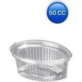 Liva Ambalaj Tek Kullanımlık Plastik Sızdırmaz Kap, Kapaklı Sos Kabı 50 cc (100 Adet) - Beyaz