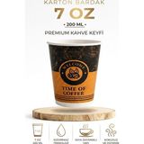 Liva Ambalaj Time of Coffee 7 OZ (200 ml) Karton Bardak - 100 Adet (Premium Kalite, Sızdırmaz) - Beyaz