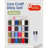 Liva Craft 26 Parça Dikiş Seti – Iğne, Yüksük, Iplik ve Aksesuarlarla Dikiş Kiti - -- - Option-1