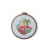 LİVA CRAFT Art & Craft Kanaviçe Başlangıç Seti, Baskılı Etamin Kiti - Flamingo