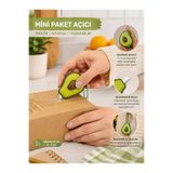 Liva Craft Art&Craft Avokado Mini Paket Açıcı | Gizlenebilir Bıçaklı Anahtarlıklı Koli ve Kargo Açıcı | Mini Maket Bıçağı