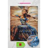 Liva Craft Elmas Mozaik Tablo, 50X40CM Kemancı Kız Boncuk Yapıştırma Kiti