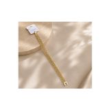 Liva Group Atelier Xuping Altın Kaplama Mini Top Detaylı Çift Sıra Halka Zincir Zirkon Taşlı Kadın Bileklik 19Cm