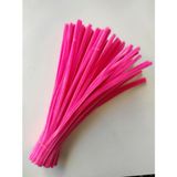 Liva Heryer.ciceklenir 25'li Koyu Pembe Yeşili Renkli Şönil, Eğitici Şönil Seti, Tüylü Tel, 30 cm 6mm