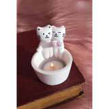 Liva Isınan Sevgili Kediler Tealight Mumluk Hediyelik