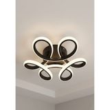 Liva Serisi 3 Renk Işıklı Premium Led Avize - Modern Geometrik Tasarım SİYAH 1.MODEL