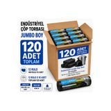 livaambalaj Endüstriyel Çöp Poşeti Jumbo Boy J500 80x110 cm 12 Rulo 120 Adet - Fabrika, Ofis ve İnşaat Tipi Ağır Hizmet Torbası