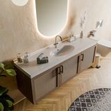 Livabo Fenna 500 x 1800 mm Etajerli Akrilik Banyo Lavabosu