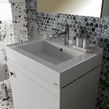 Livabo Lyra, 500X700 mm Etajer ve Tezgah Üstü Uyumlu Akrilik Banyo Lavabosu