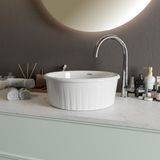 Livabo Roza 400 x 150 mm Desenli Tezgah Üstü Akrilik Banyo Lavabosu