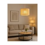 livadesign7 El Yapımı Bej Pamuk Makrome Bohem Modern Avize / Salon ,Yatak Odası ,Oturma Odası,Ofis,Mutfak,Balkon